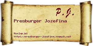 Presburger Jozefina névjegykártya
